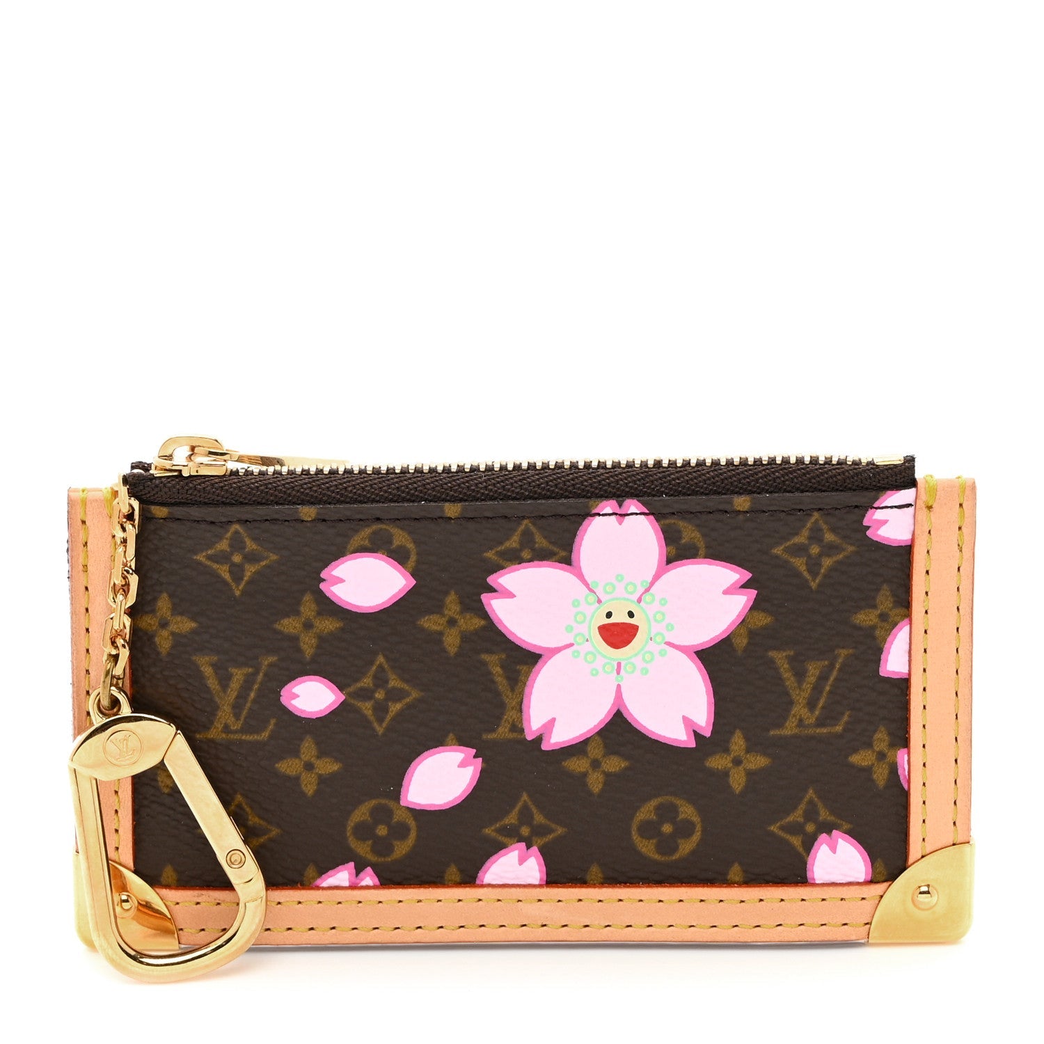 Monogram Cherry Blossom Key Pouch Brown