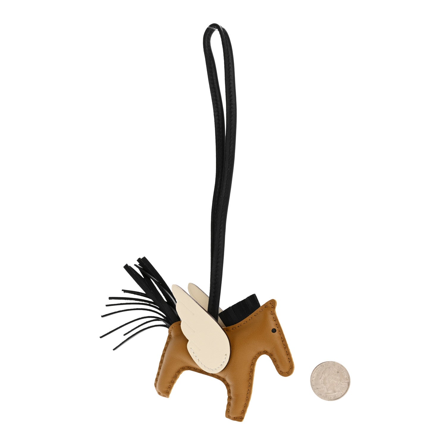 Milo Lambskin Grigri Rodeo Pegase Horse Bag Charm PM Sesame Black Nata