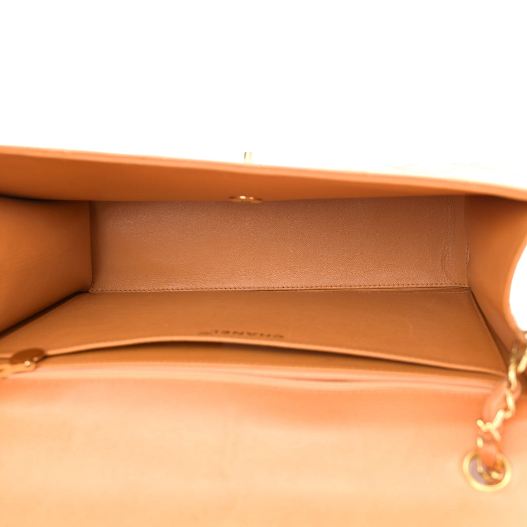 Caviar Stitched Jumbo Single Flap Orange