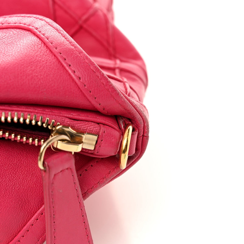 Lambskin Cannage Medium Granville Tote Fuchsia