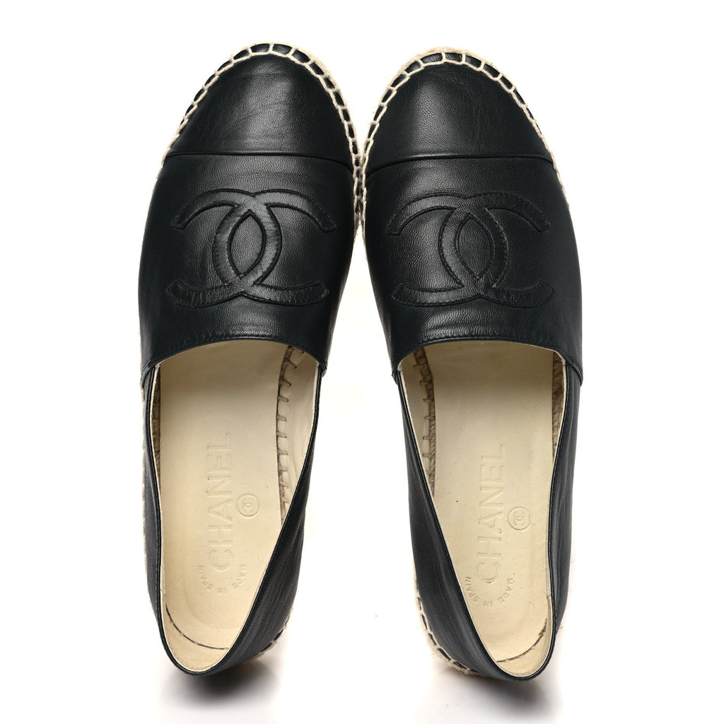 Lambskin CC Espadrilles 38 Black