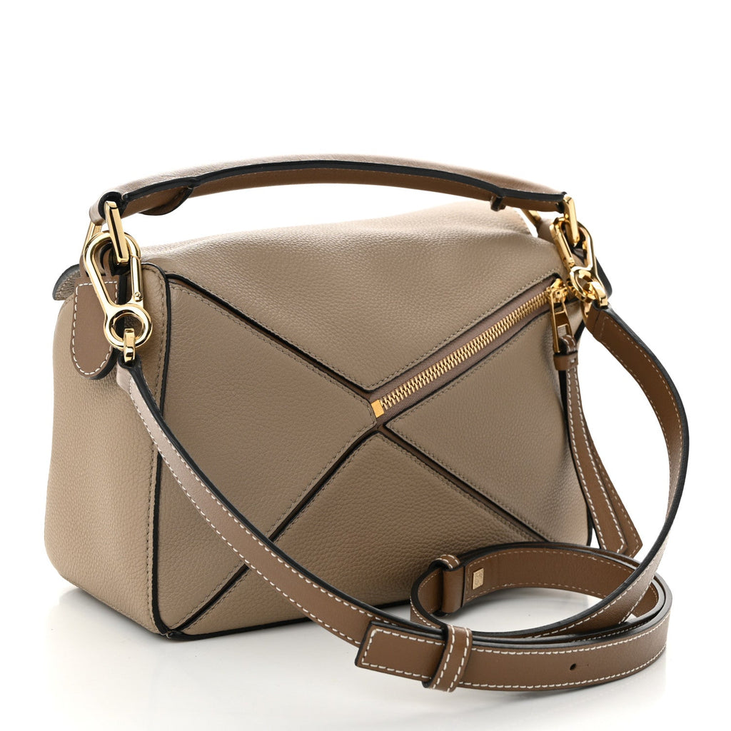 Grained Calfskin Small Puzzle Bag Sand Mink