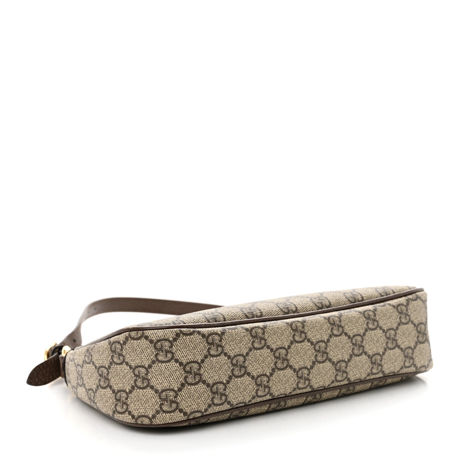 GG Supreme Monogram Textured Dollar Calfskin Small Ophidia Hobo Beige Ebony New Acero