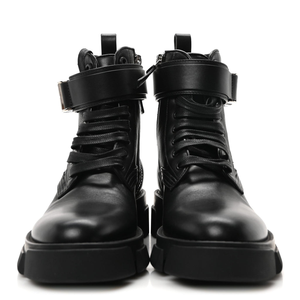 Calfskin Combat Boots 35 Black