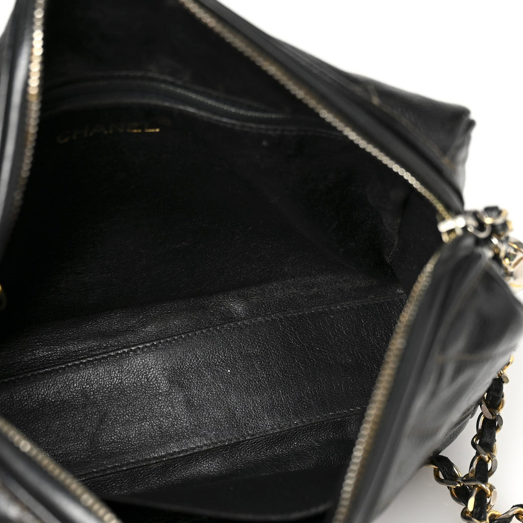 Caviar Quilted Camera Case Black