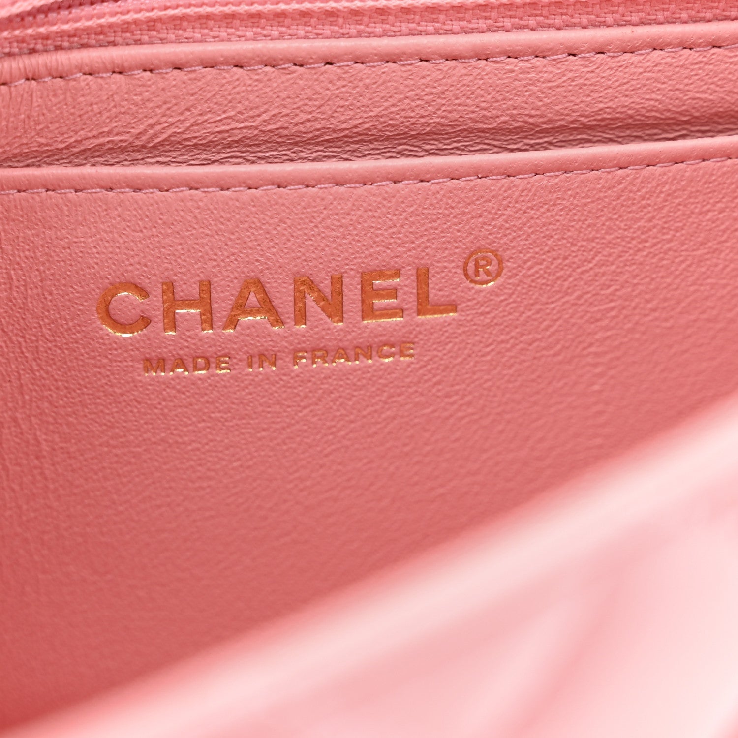 Lambskin Quilted Mini Rectangular Flap Pink