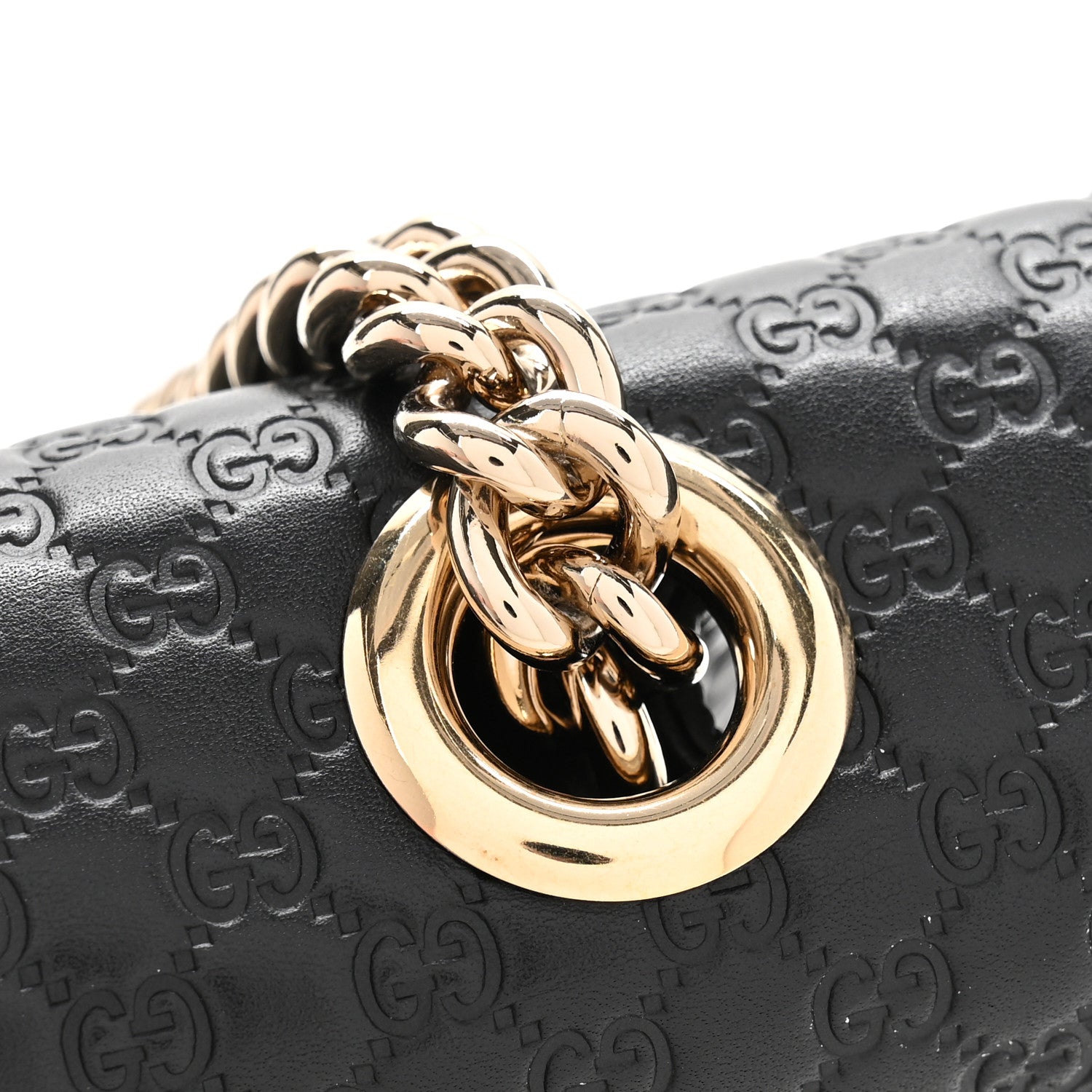 Microguccissima Medium Emily Chain Shoulder Bag Black