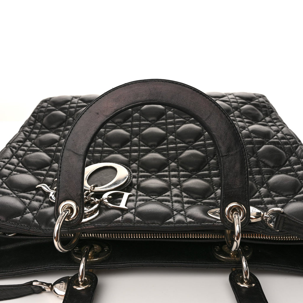 Lambskin Cannage Large Lady Dior Black
