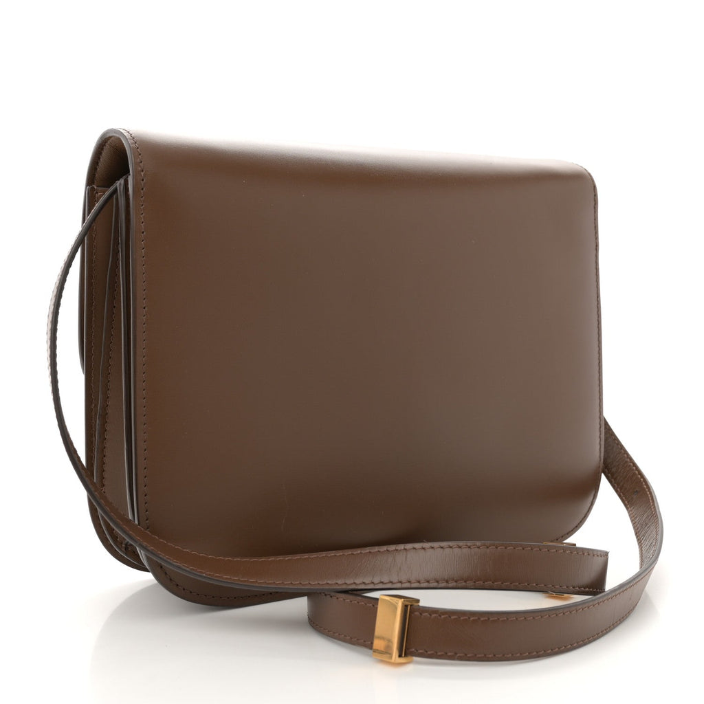 Box Calfskin Medium Classic Box Flap Bag Taupe