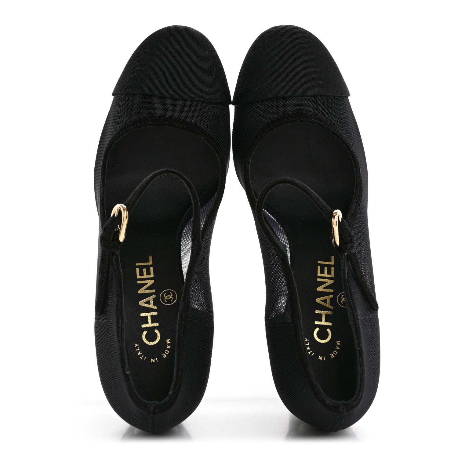 Mesh Suede Grosgrain Pearls Cap Toe Mary Jane Pumps  37.5 Black