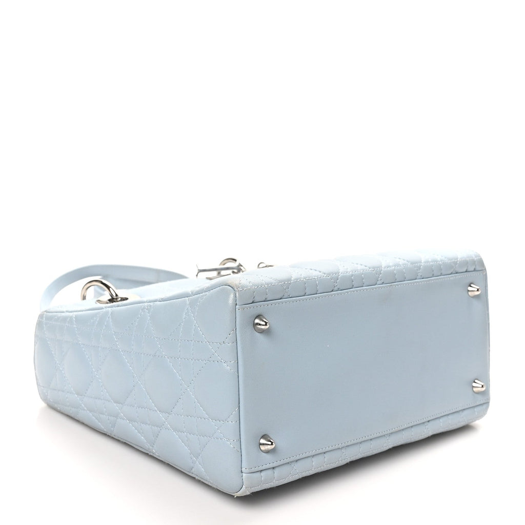 Lambskin Cannage Medium Lady Dior Light Blue
