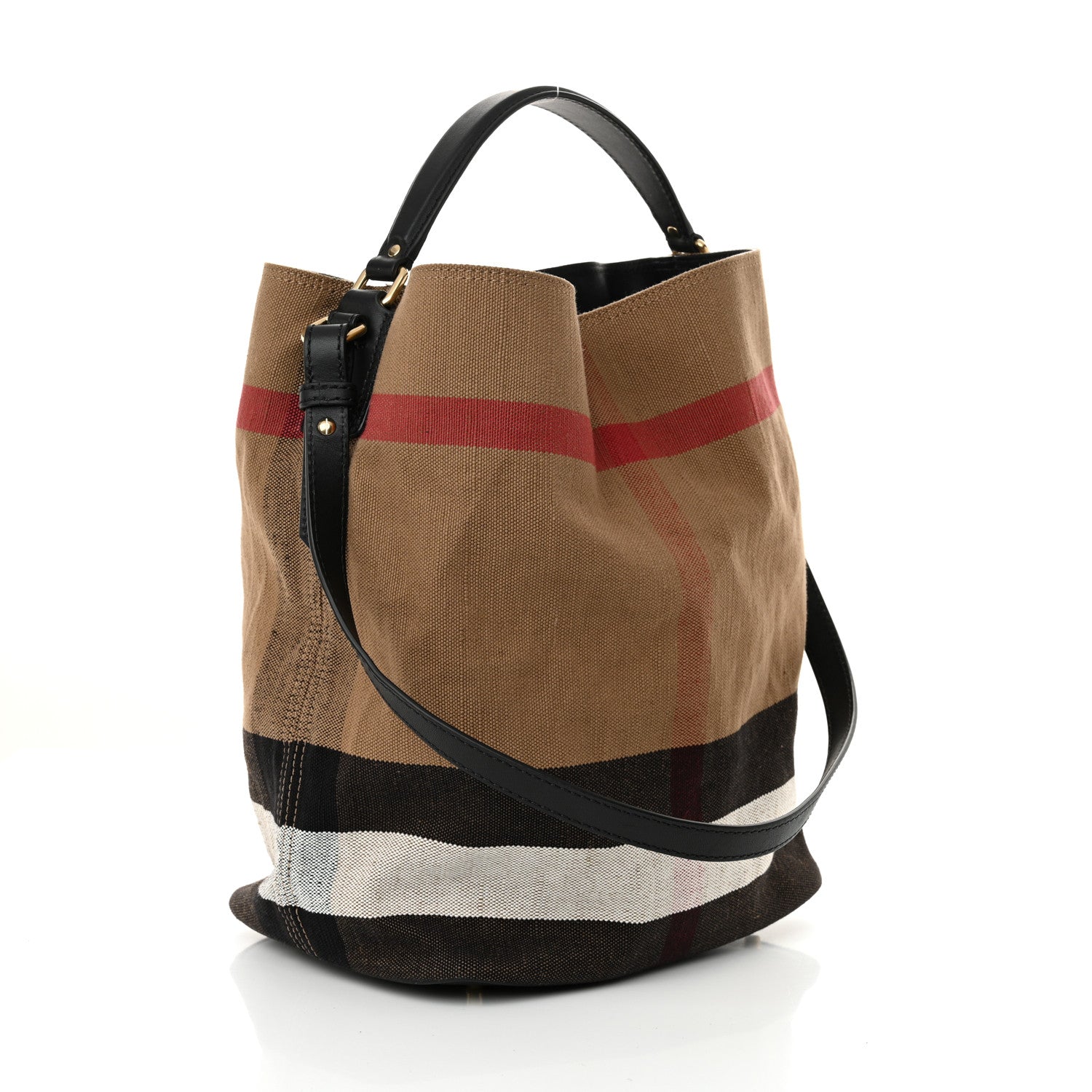 Canvas Mega Check Medium Ashby Hobo Black