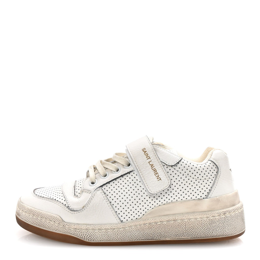 Calfskin Perforated Womens SL24 Sneakers 36 White