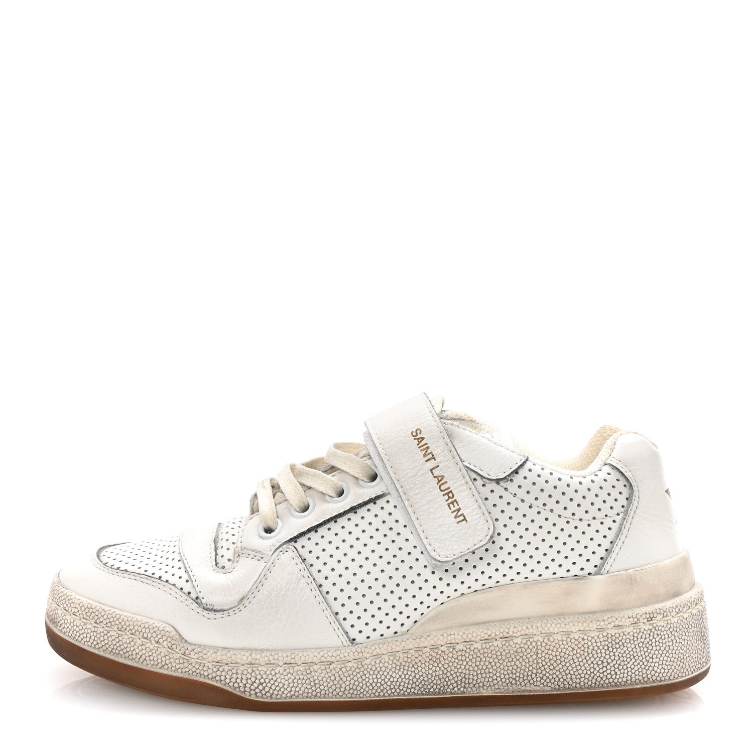 Calfskin Perforated Womens SL24 Sneakers 36 White