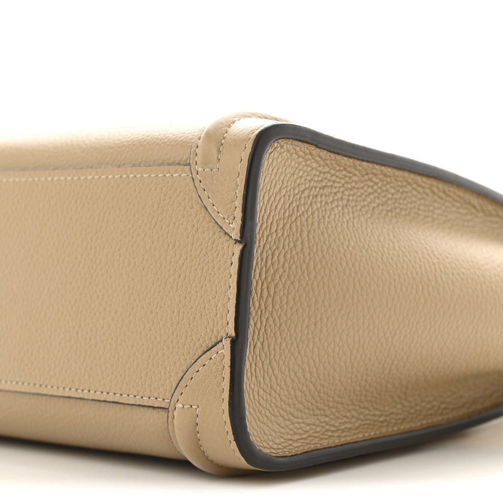 Drummed Calfskin Nano Luggage Dune