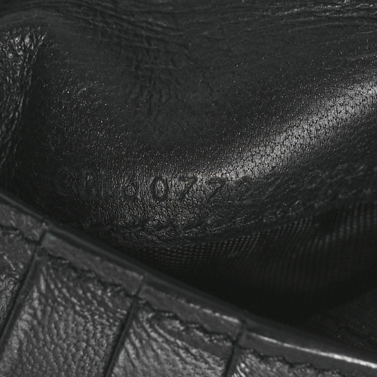 Calfskin Crocodile Embossed Tiny Cassandre East West Wallet Black