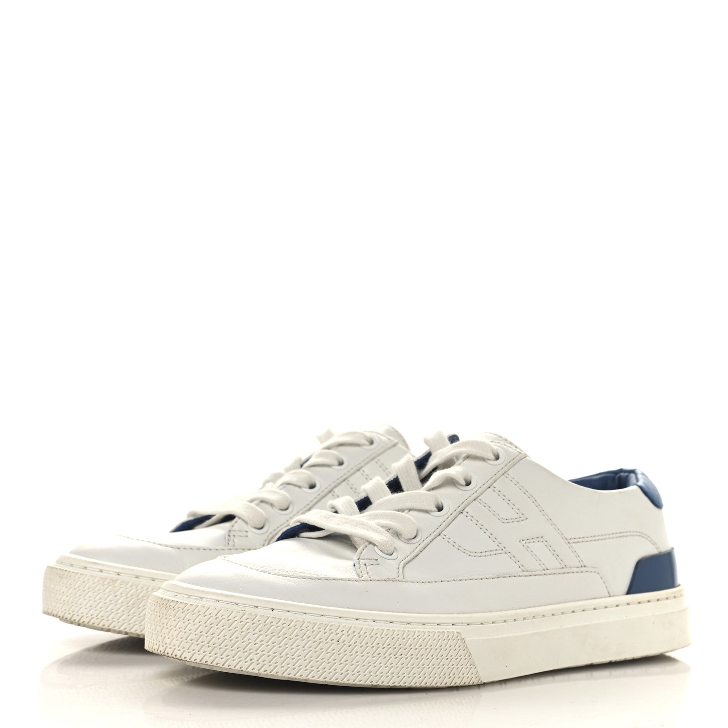 Matte Niloticus Crocodile Calfskin Deep Sneakers 37 White Bleu Bleuet