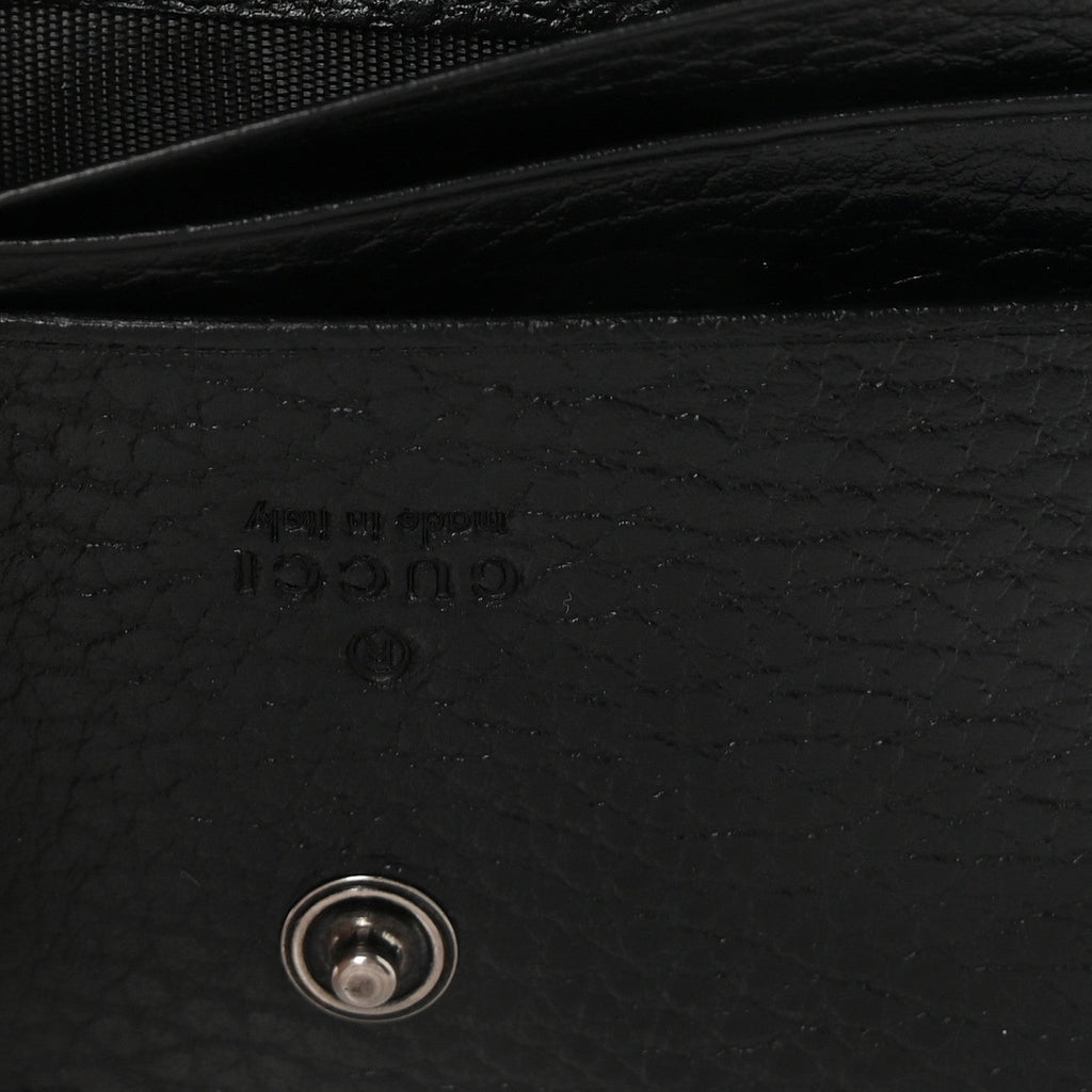 Dollar Calfskin Enamel Monochrome GG Marmont Card Case Black