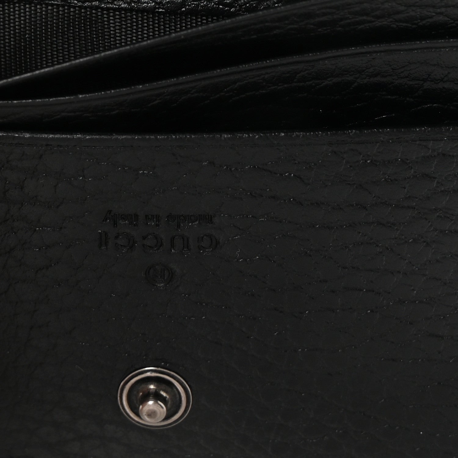 Dollar Calfskin Enamel Monochrome GG Marmont Card Case Black