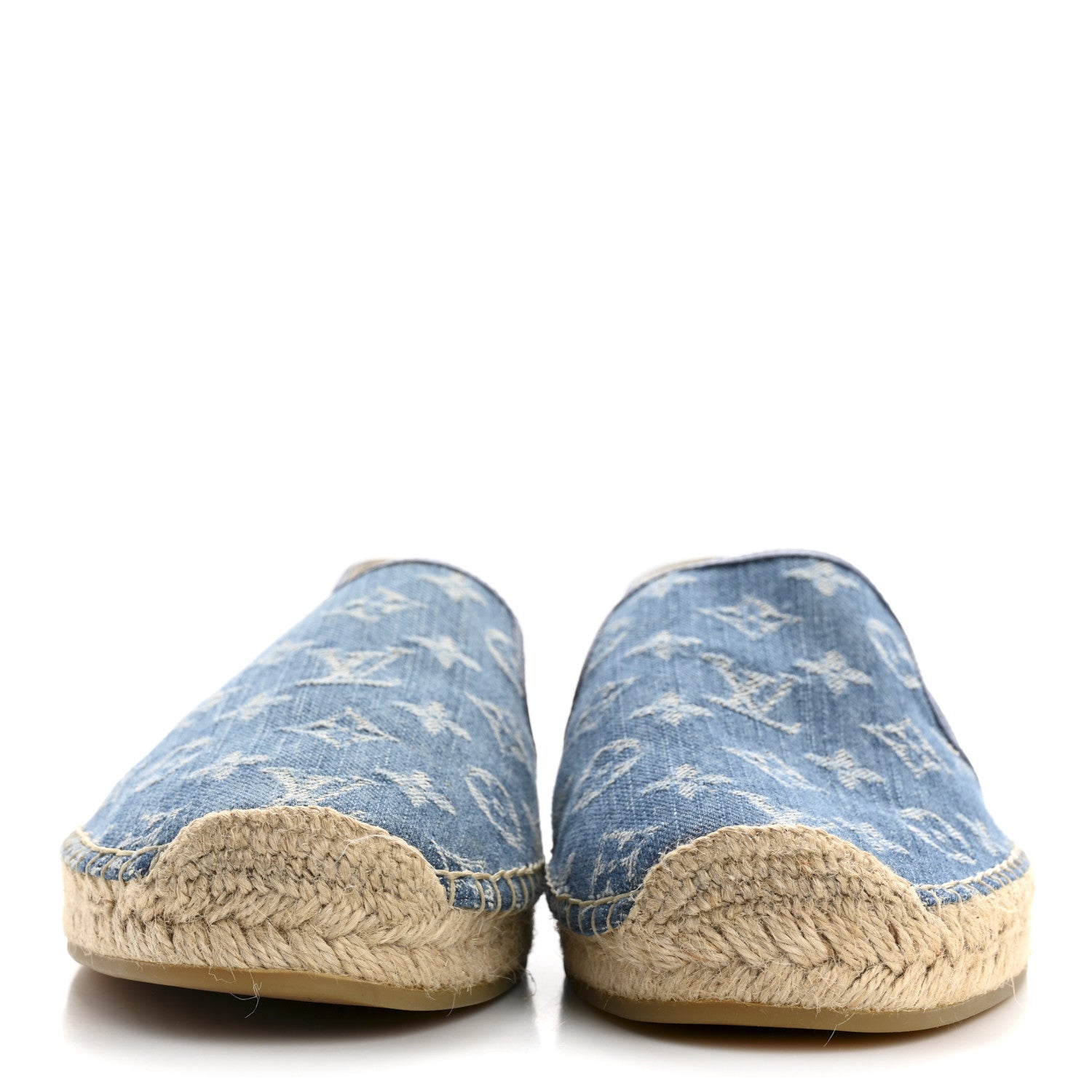 Monogram Denim Mens Bidart Espadrilles 9.5 Blue