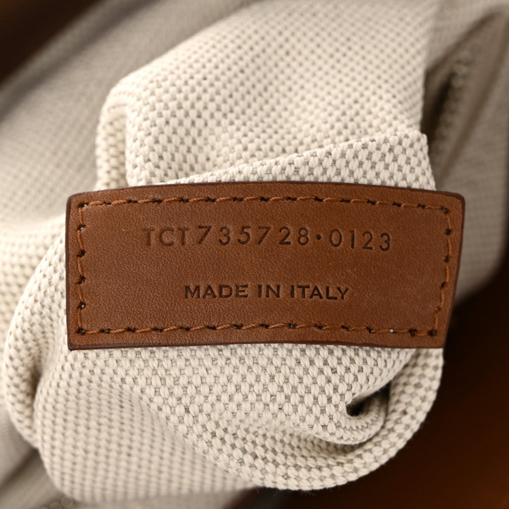 Linen Calfskin Rive Gauche Tote Greggio Brick