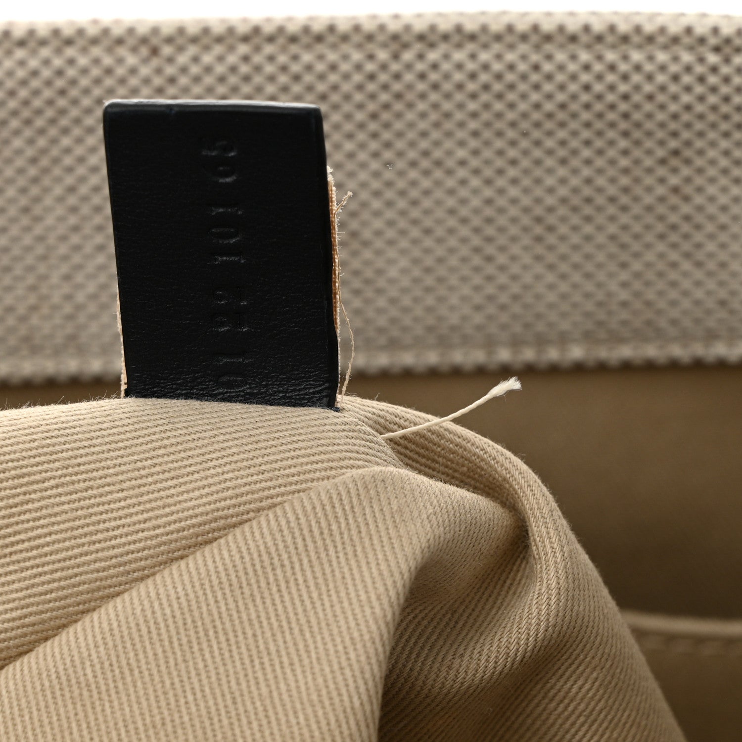 Cotton Calfskin Medium Woody Ribbon Tote Black Blue