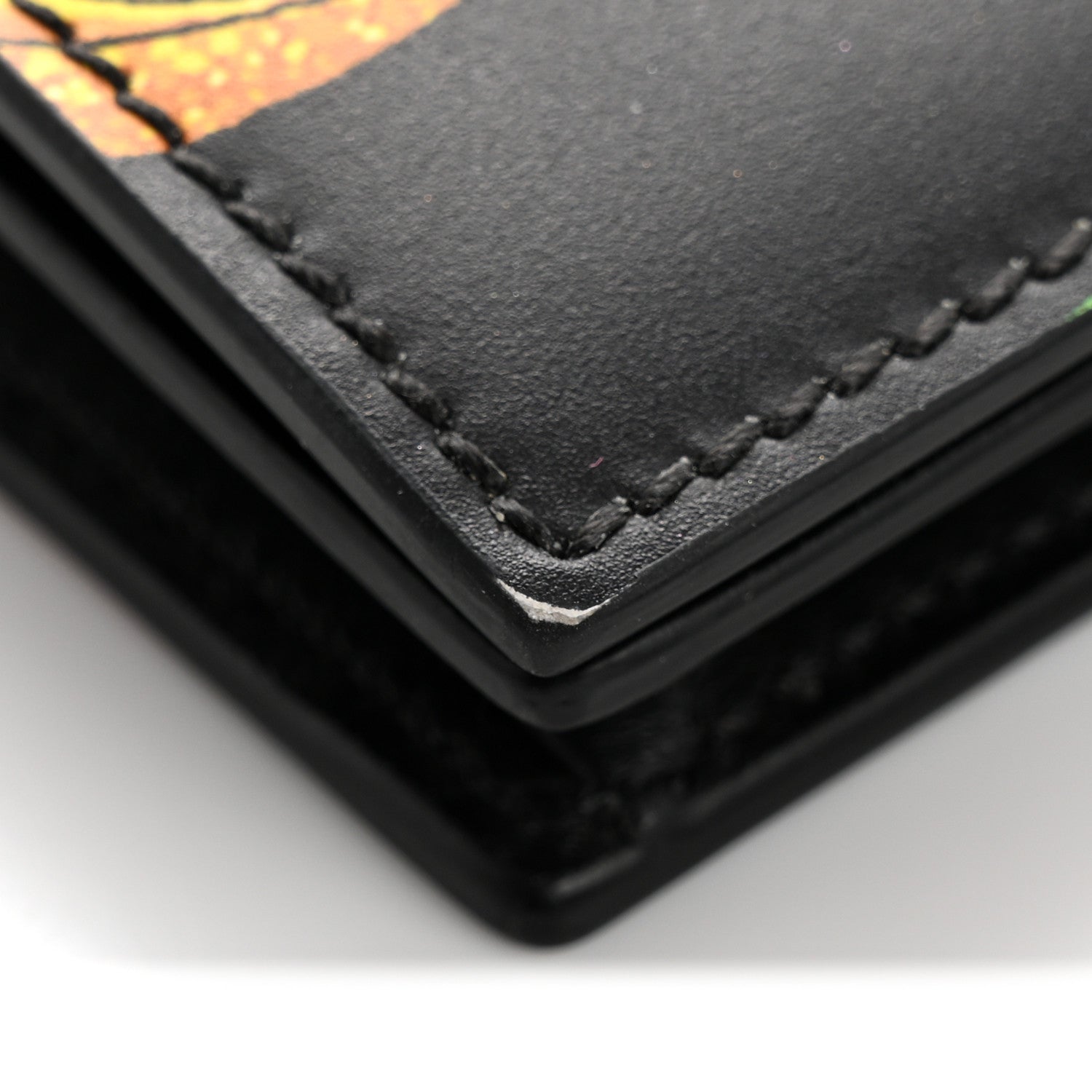 Calfskin Medusa Barocco Rodeo Print Card Holder Wallet Black Multicolor