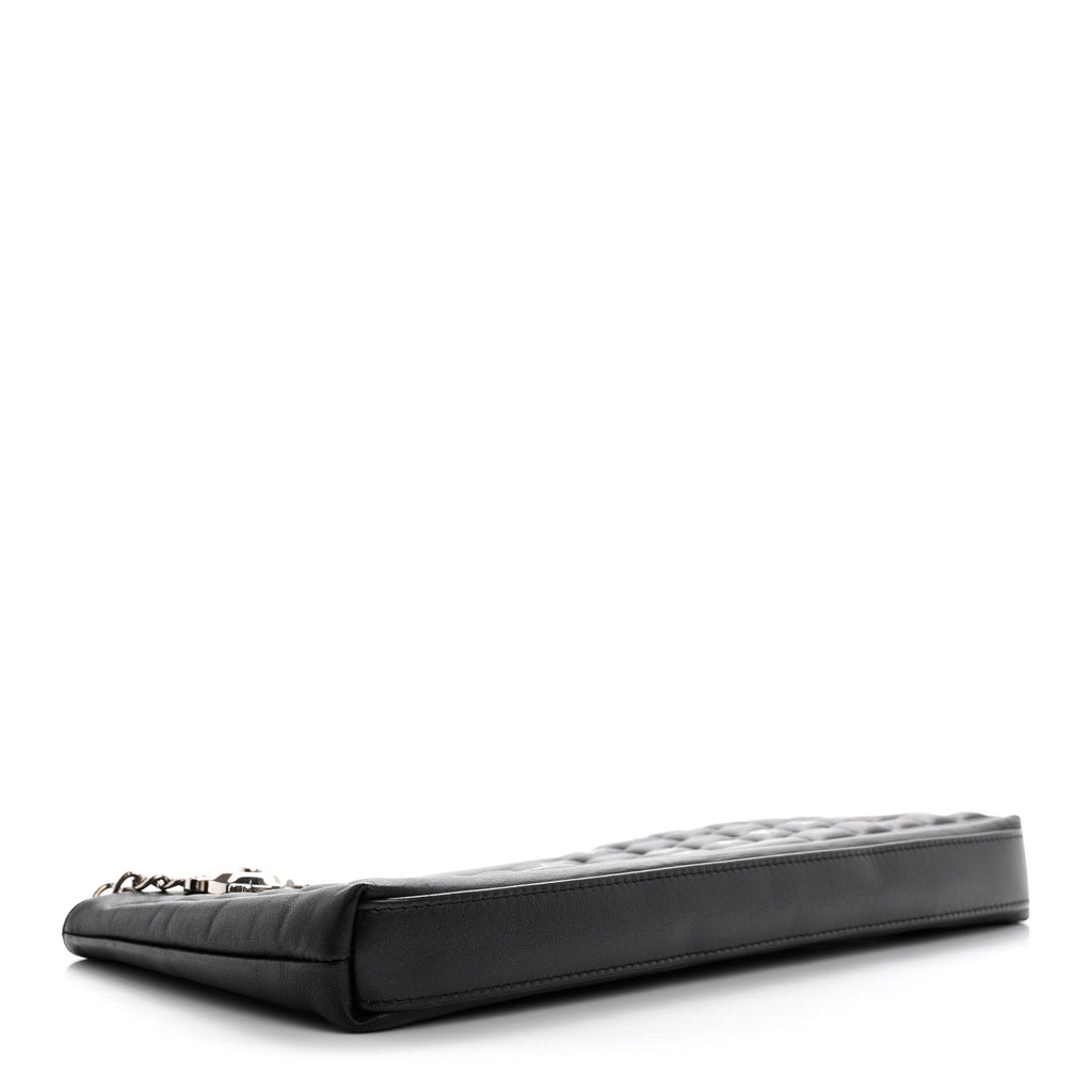 Metallic Calfskin Keyboard Pouch Black