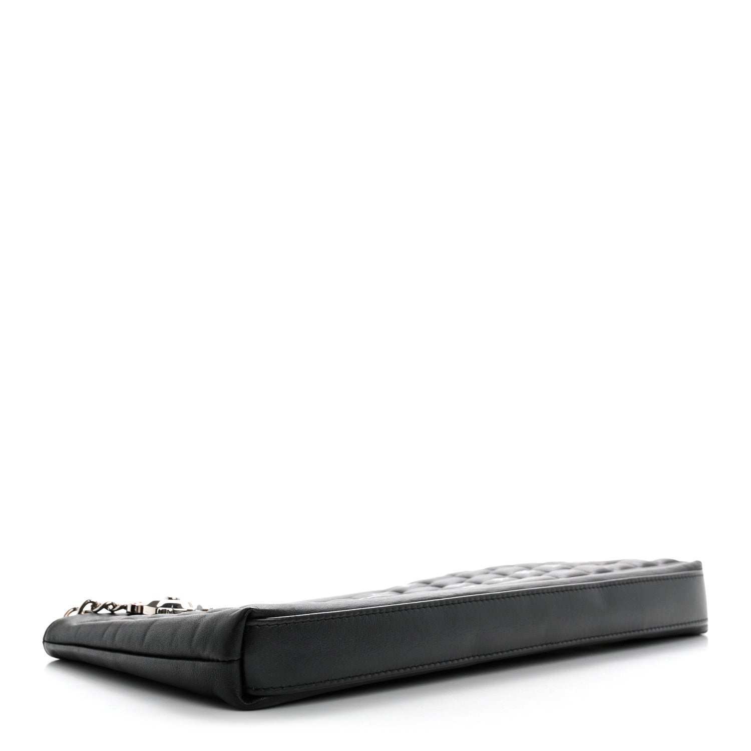 Metallic Calfskin Keyboard Pouch Black