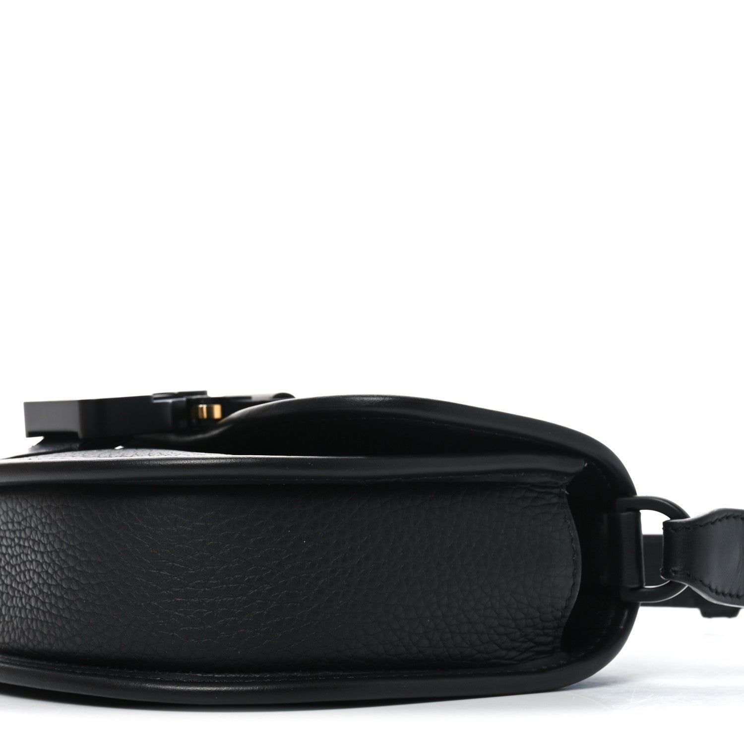 Grained Calfskin Mini Gallop Bag With Strap Black