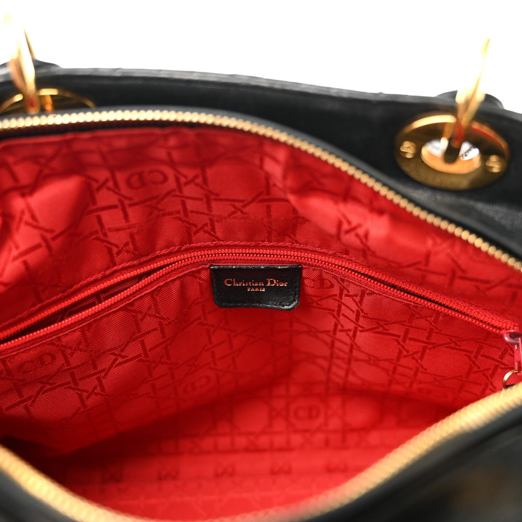 Lambskin Cannage Large Lady Dior Black