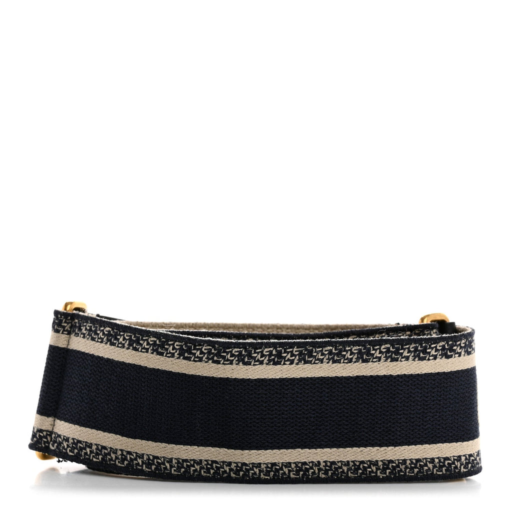 Canvas Embroidered Shoulder Strap Black