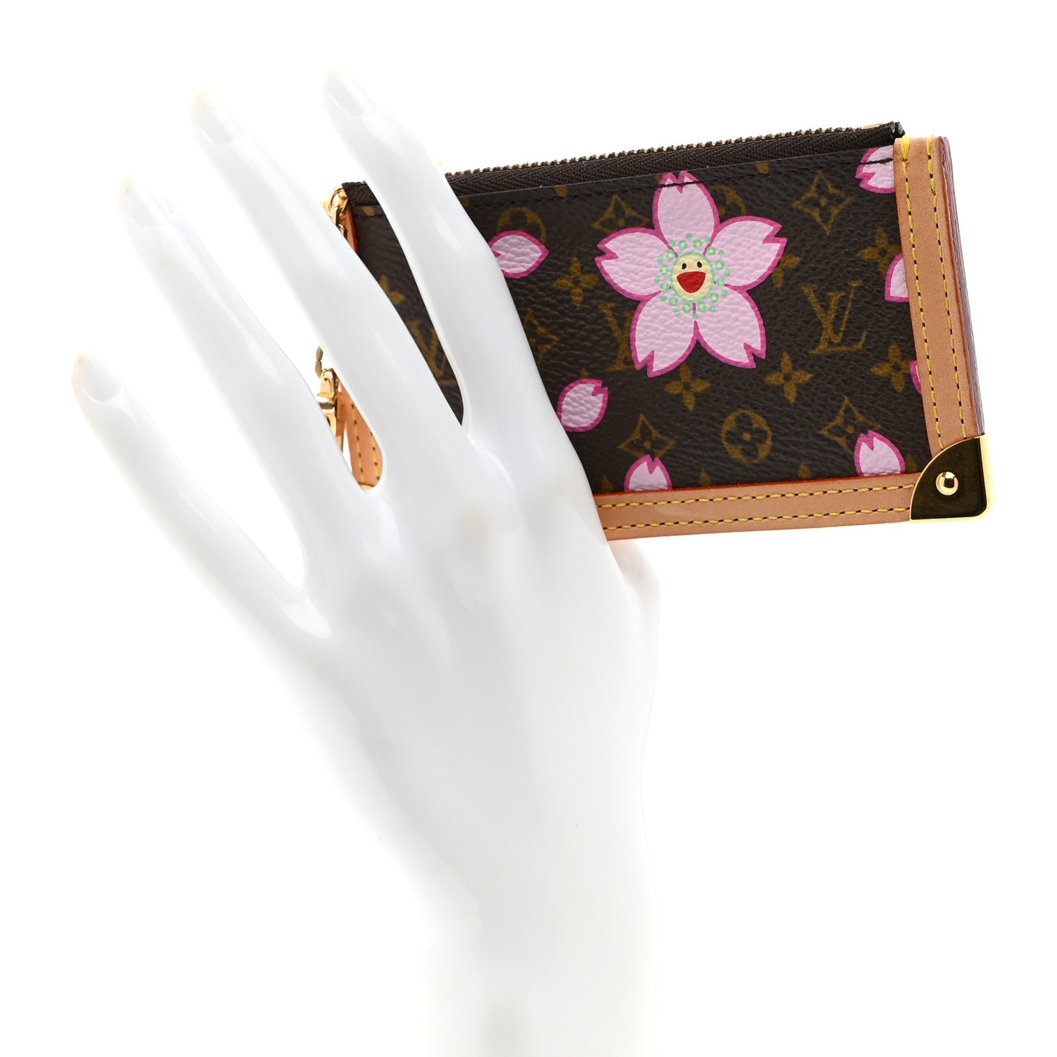 Monogram Cherry Blossom Key Pouch Brown