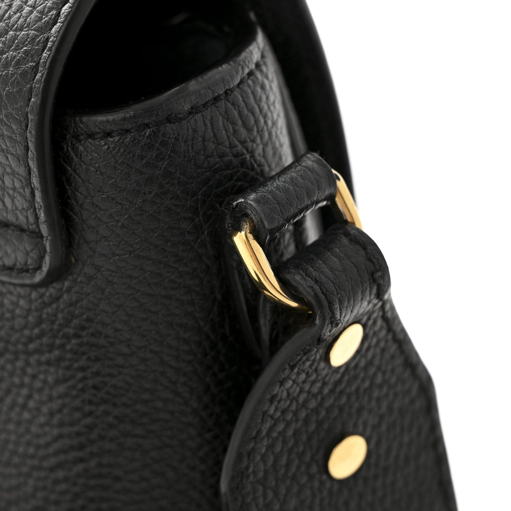 Coated Canvas Calfskin Vintage Check Medium Note Crossbody Bag Black