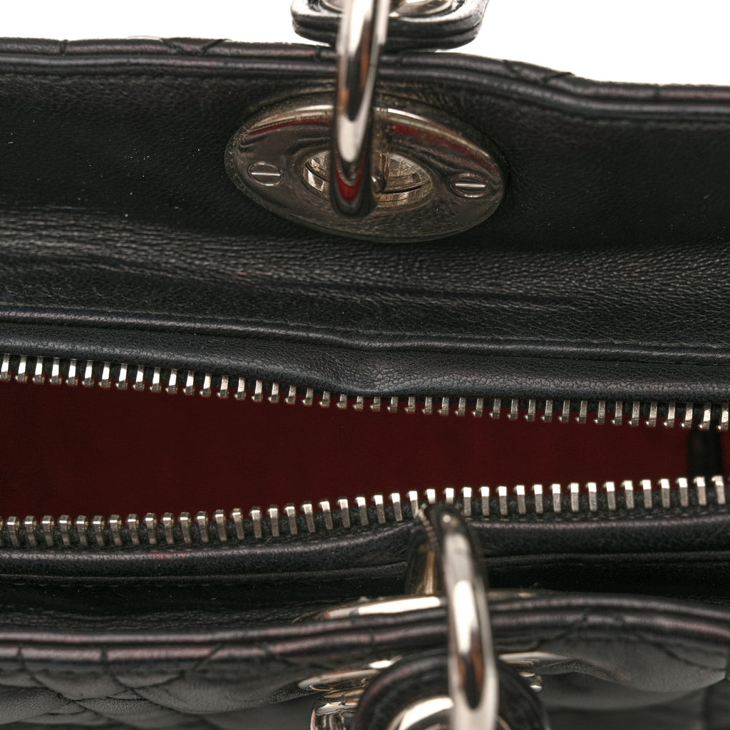 Lambskin Cannage Large Lady Dior Black