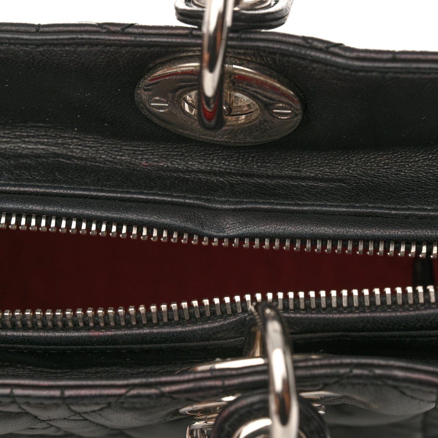 Lambskin Cannage Large Lady Dior Black