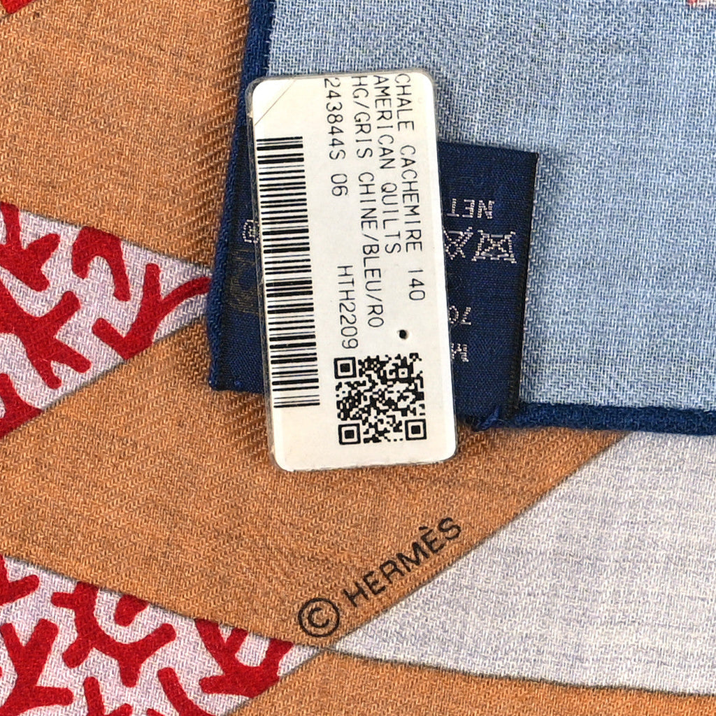 Cashmere Silk American Quilts Shawl 140 Multicolor