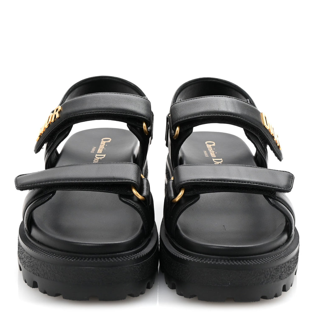 Lambskin Dioract Platform Sandals 36.5 Black