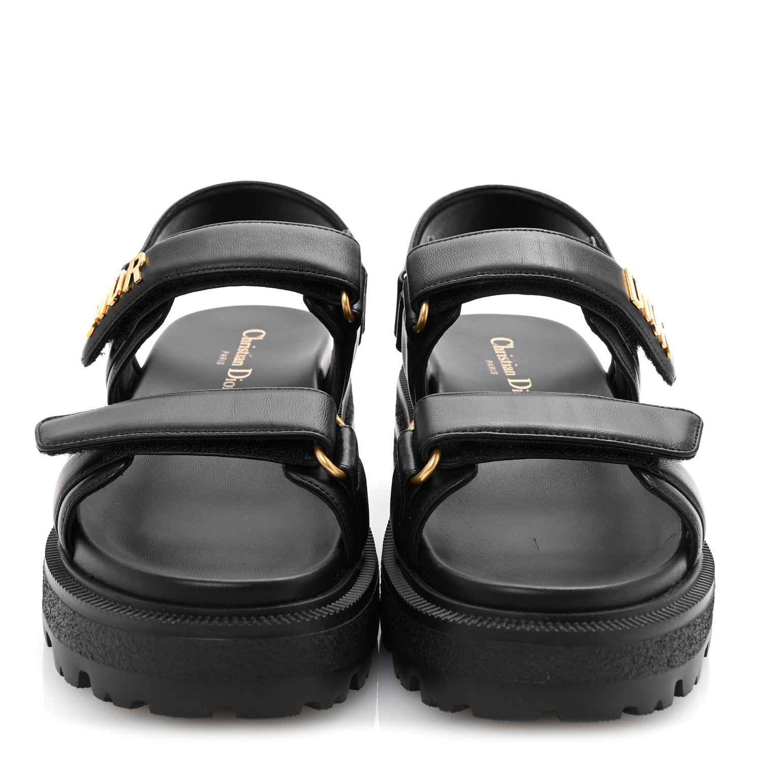 Lambskin Dioract Platform Sandals 36.5 Black