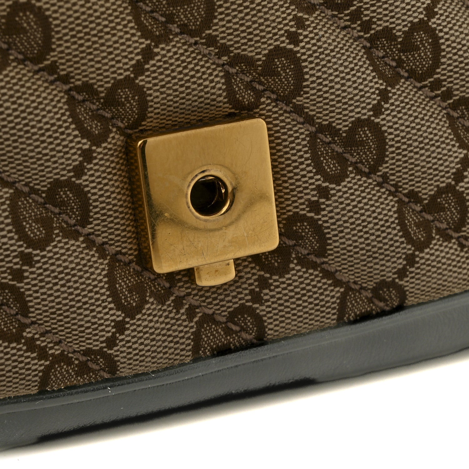 Monogram Matelasse Diagonal Small GG Marmont Shoulder Bag Beige Black