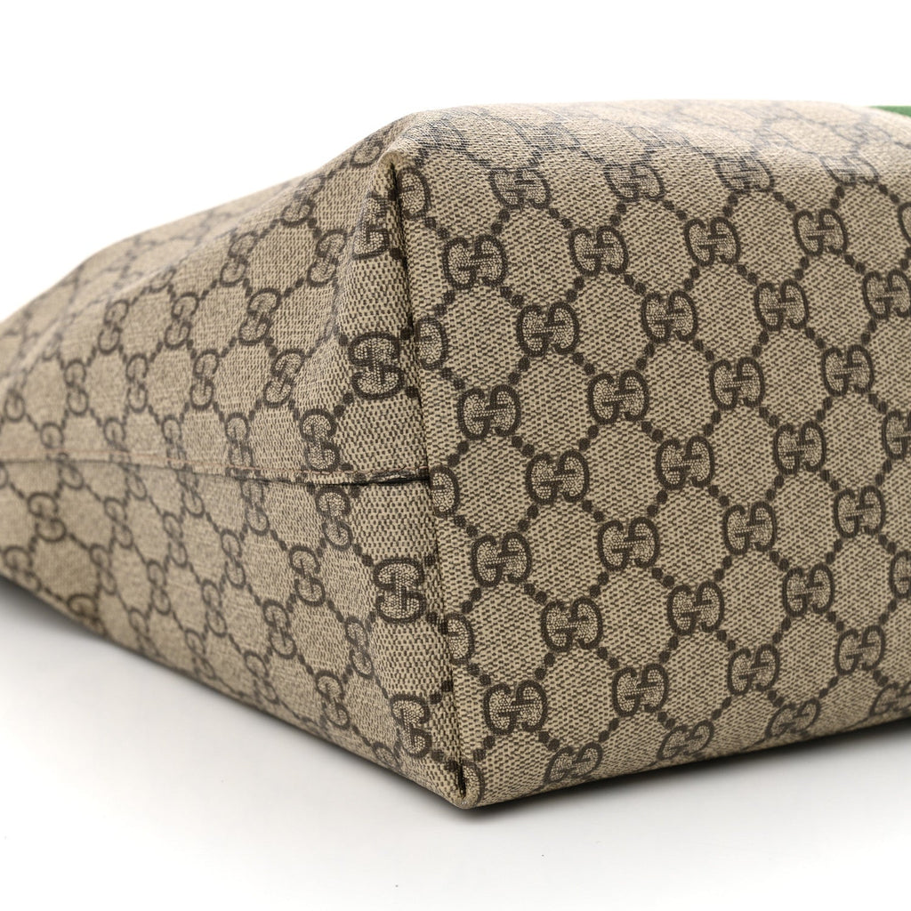 GG Supreme Monogram Medium Ophidia Shopping Tote Brown