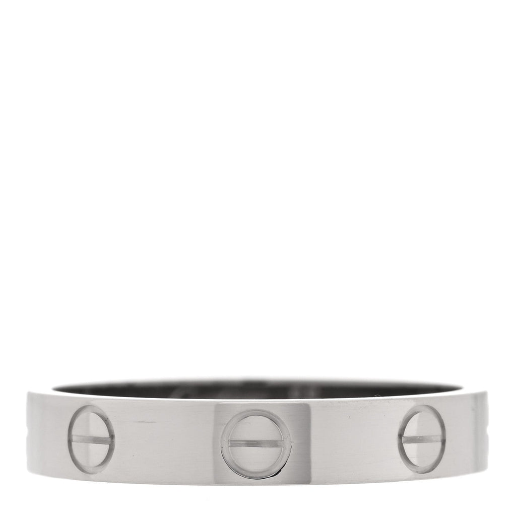 18K White Gold 3.5mm LOVE Wedding Band Ring 55 7.25