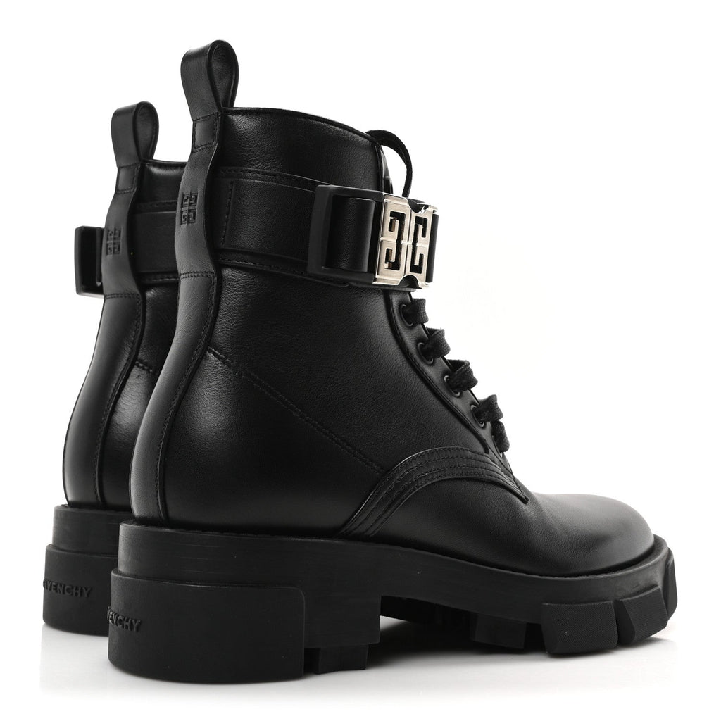 Calfskin Combat Boots 35 Black
