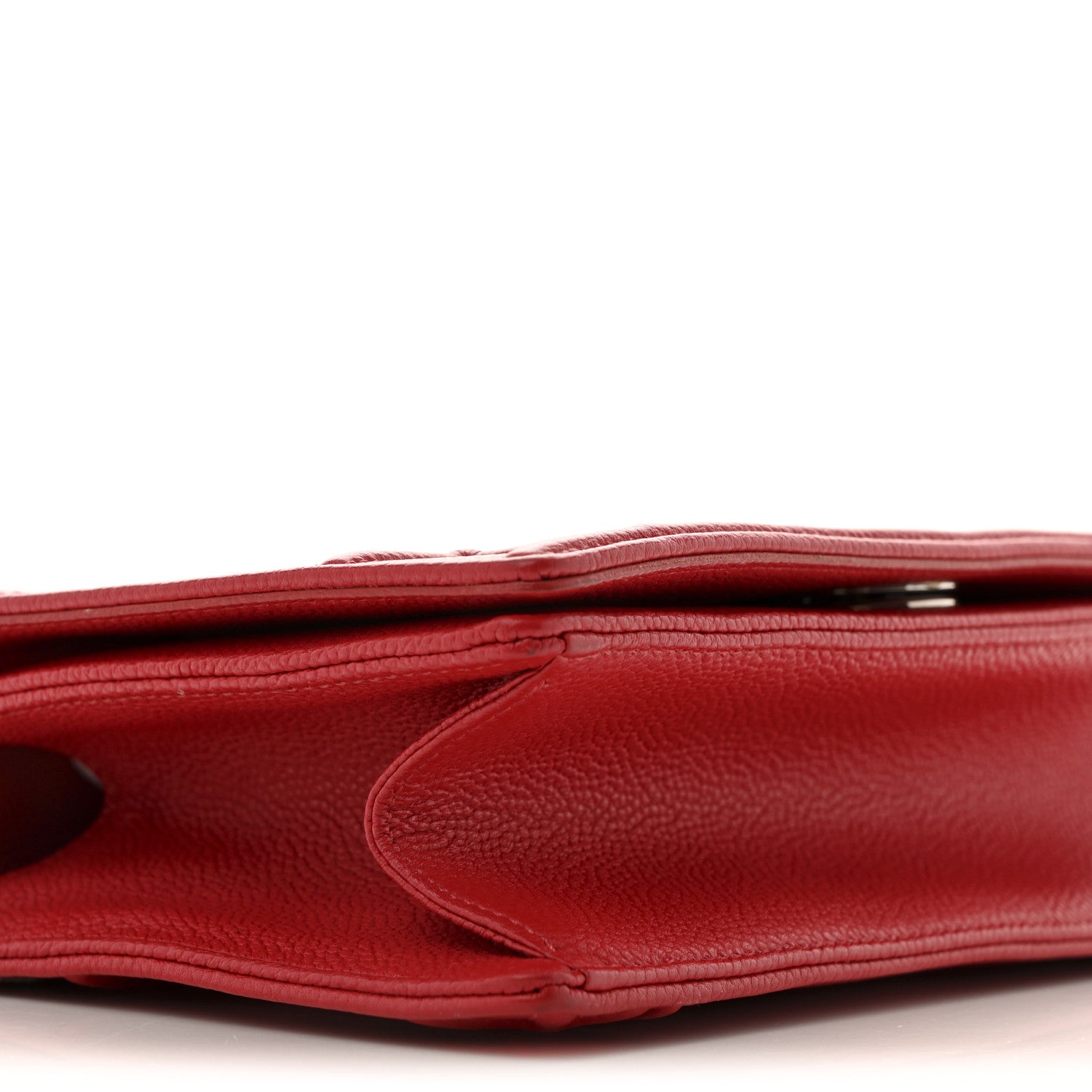 Grained Calfskin Small Diorama Flap Bag Red