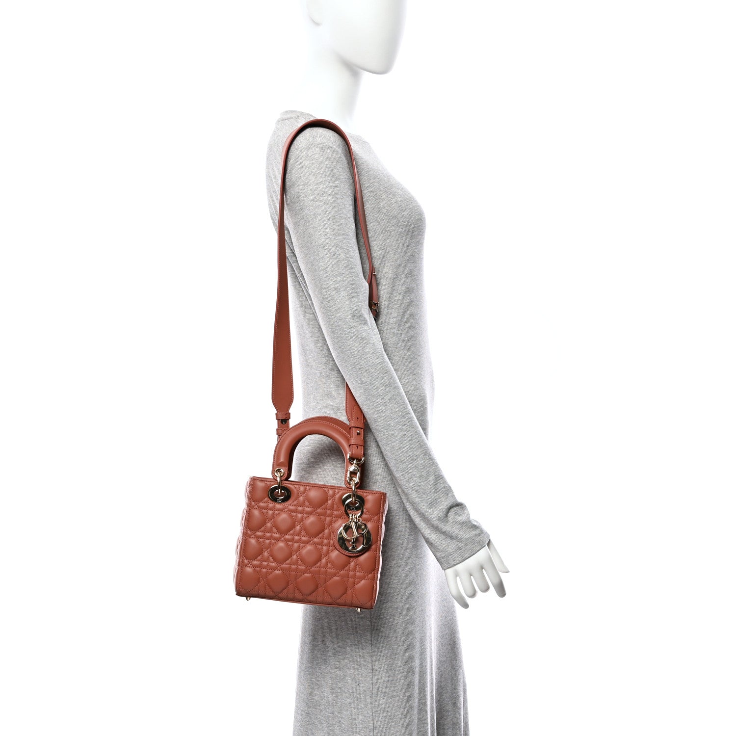 Lambskin Cannage Small My ABCDior Lady Dior Rust