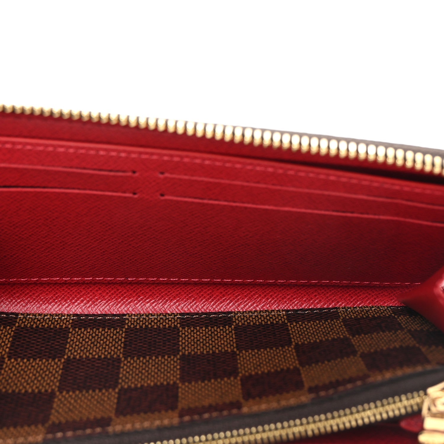 Damier Ebene Clemence Wallet Cherry