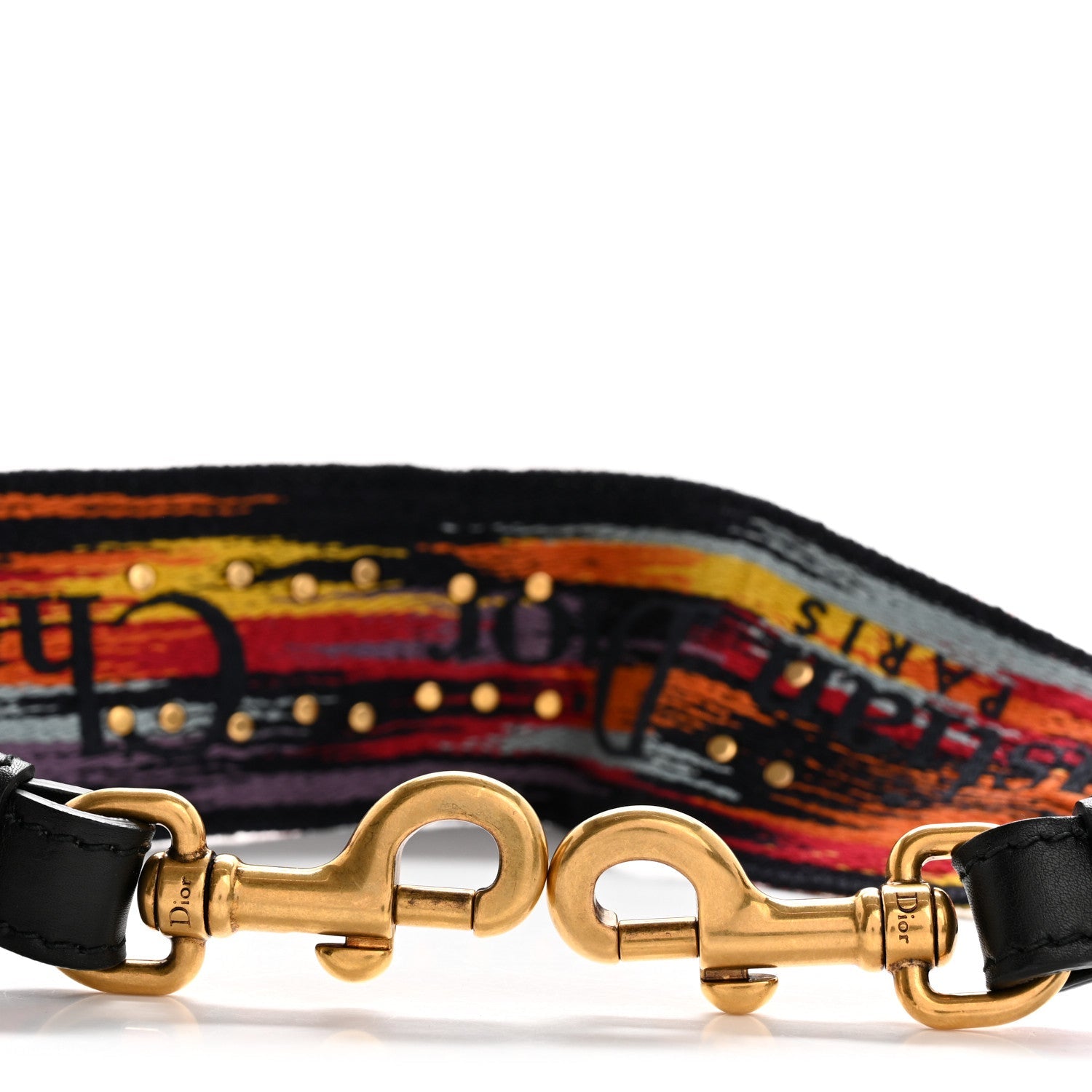 Canvas Embroidered Studded Rainbow J’Adior Shoulder Strap