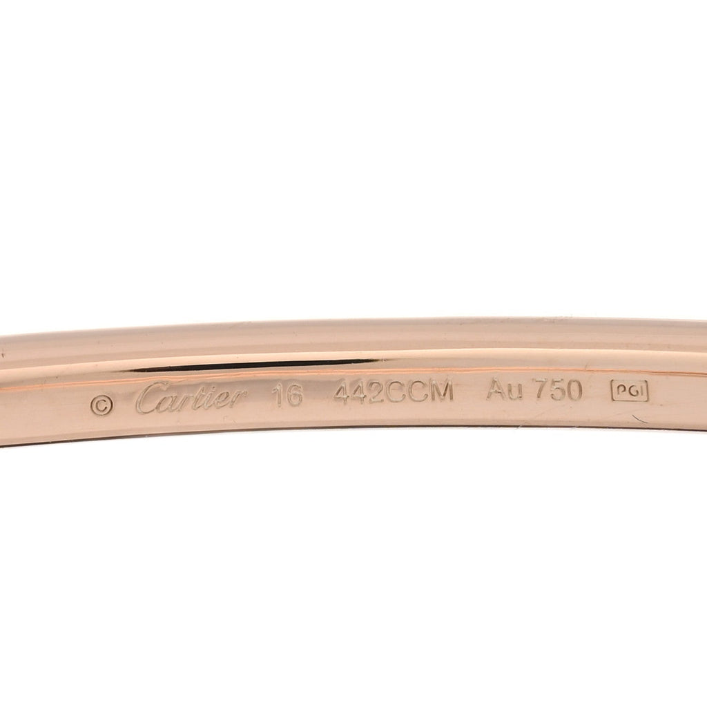 18K Pink Gold Diamond Etincelle de Cartier Bangle Bracelet 16