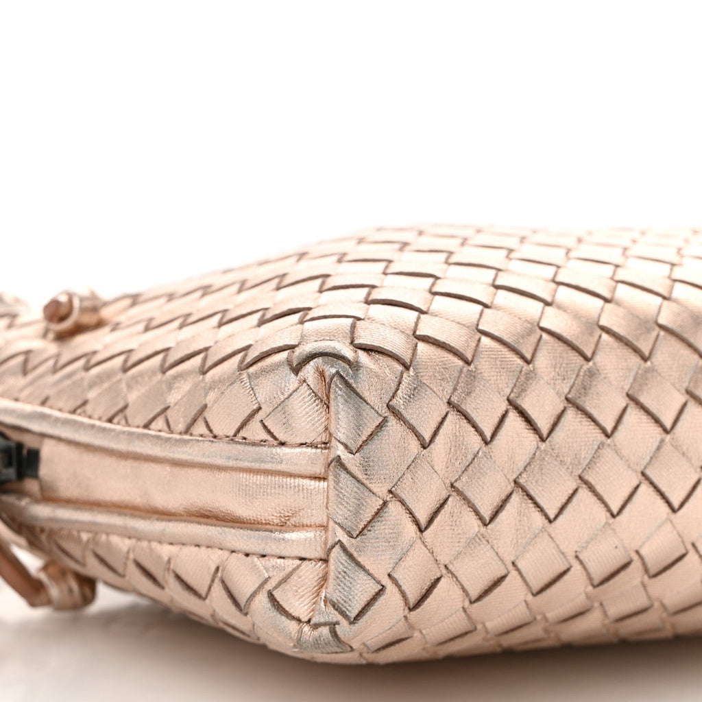 Metallic Grosgrain Intrecciato Nodini Crossbody Messenger Copper