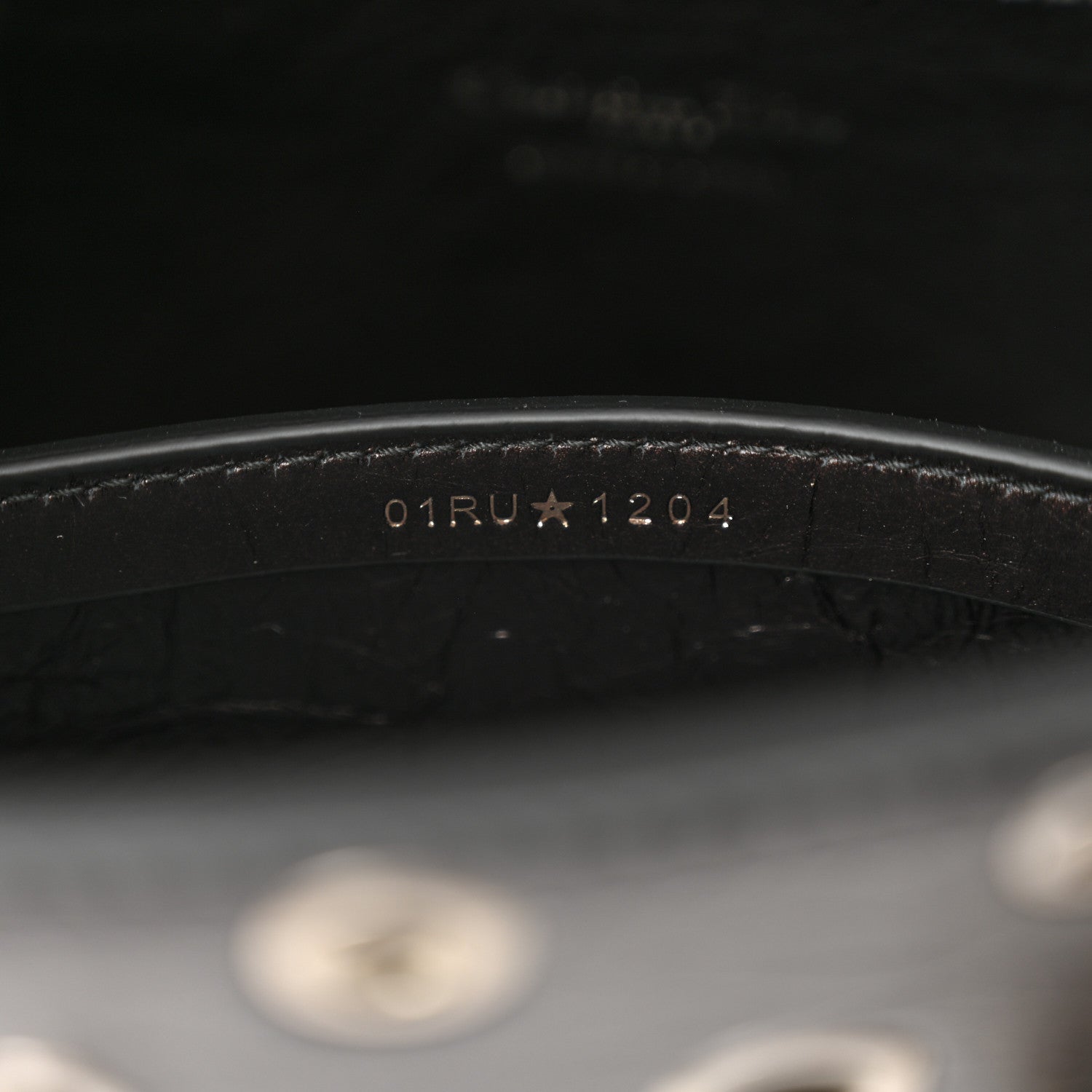 Crinkled Calfskin Studded Pearls Medium Lady Dior Black